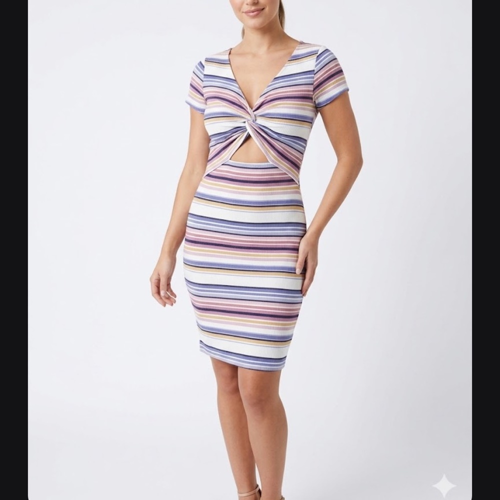 Almost Famous Multicolor Striped Mini Dress